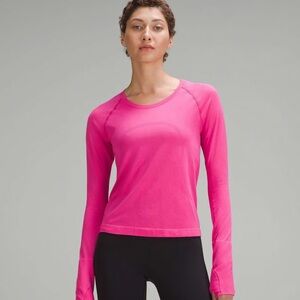 lululemon athletica Bright Pink Long Sleeve Tee